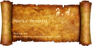Hertz Arnold névjegykártya
